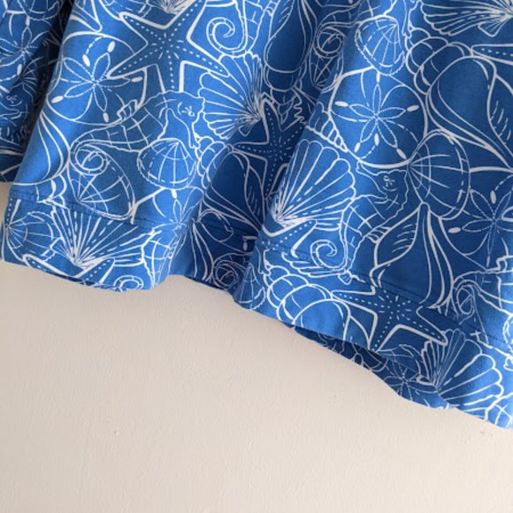 D & Co. Blue and White Seashell Print Sweatshirt Size 1X - Picture 6 of 8